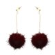 thumbnail image 1 of 1 Pair Cat Ear Fur Ball Earrings Fluffy Pom Pom Long Earrings for Women Girl, 1 of 2