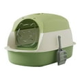 thumbnail image 2 of DOLITY Hooded Cat Litter Boxes with Lid, Pet Litter Boxes with Lid, Fully Enclosed Cat Green, 2 of 9