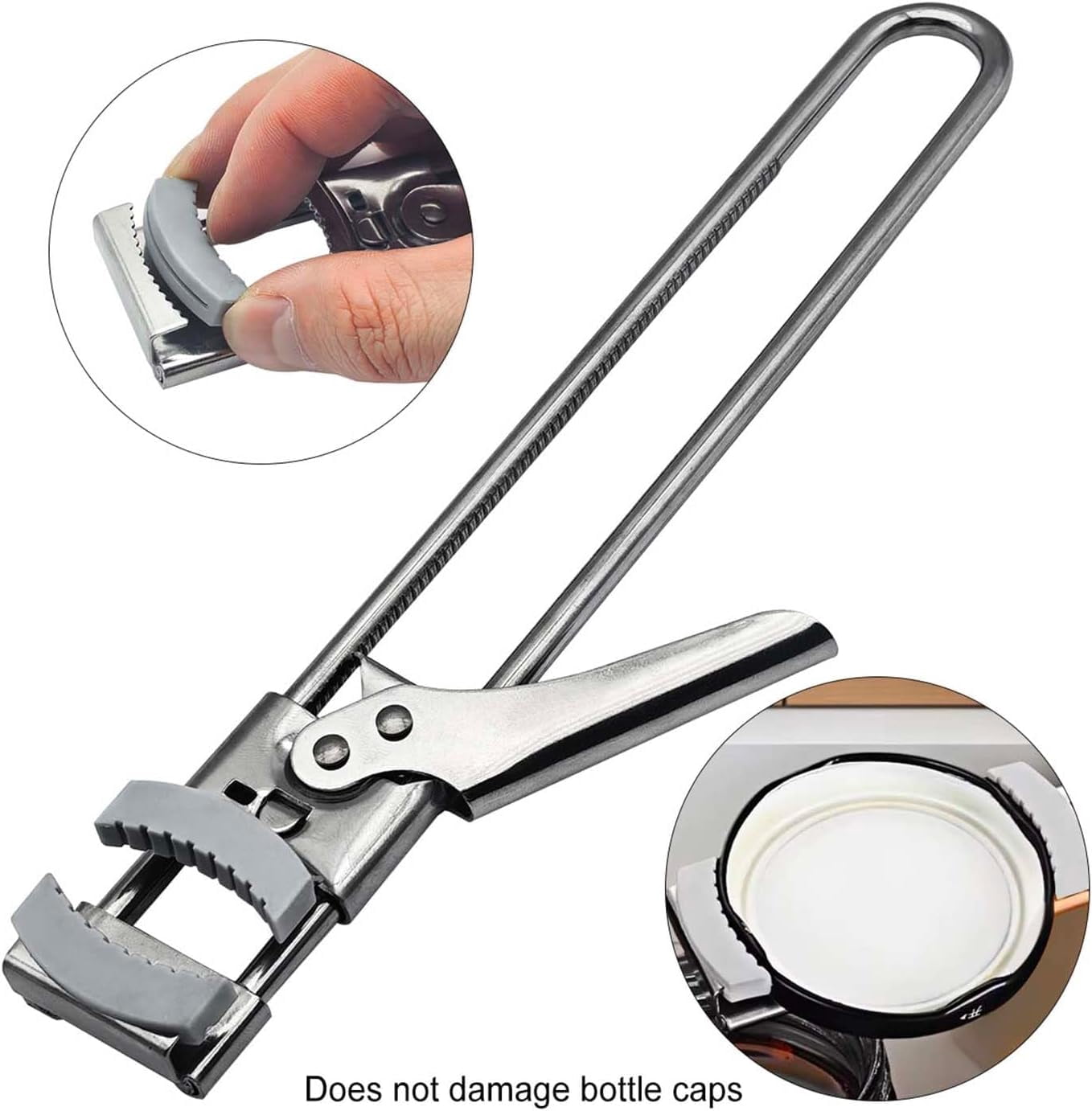 FRKSMD-Jar Opener for Weak Hands, Adjustable Stainless Steel Can Opener, Multifunctional Can Opener Kitchen Accessories(1, Length 8.98in)