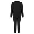 thumbnail image 4 of DHFJKG Women Pajama Sets 2 Piece Long Sleeve and Joggers Sleepwear Lightweight Solid Color Pjs Loungwear Set With Pockets Cozy Homewear, 4 of 4