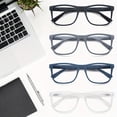 thumbnail image 4 of CNKOO 4pcs Oversized Rectangular Blue Light Blocking Reading Glasses - Clear Vision with Refraction +1.0~+4.0  Spring Hinge  Magnifying Lens for Presbyopia  Computer Use  and Newspaper Re, 4 of 6