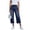 03-Navy, variant on Women High Rise Capri Denim Jeans, Versatile Raw Hem Relaxed Wide Leg Casual Cropped Trousers 01-Black L