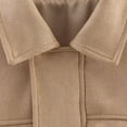 thumbnail image 3 of felwors Women's Suede Bomber Jackets Casual Oversized Batwing Sleeve Pleated Elastic Hem Coats Streetwear Khaki, M, 3 of 7