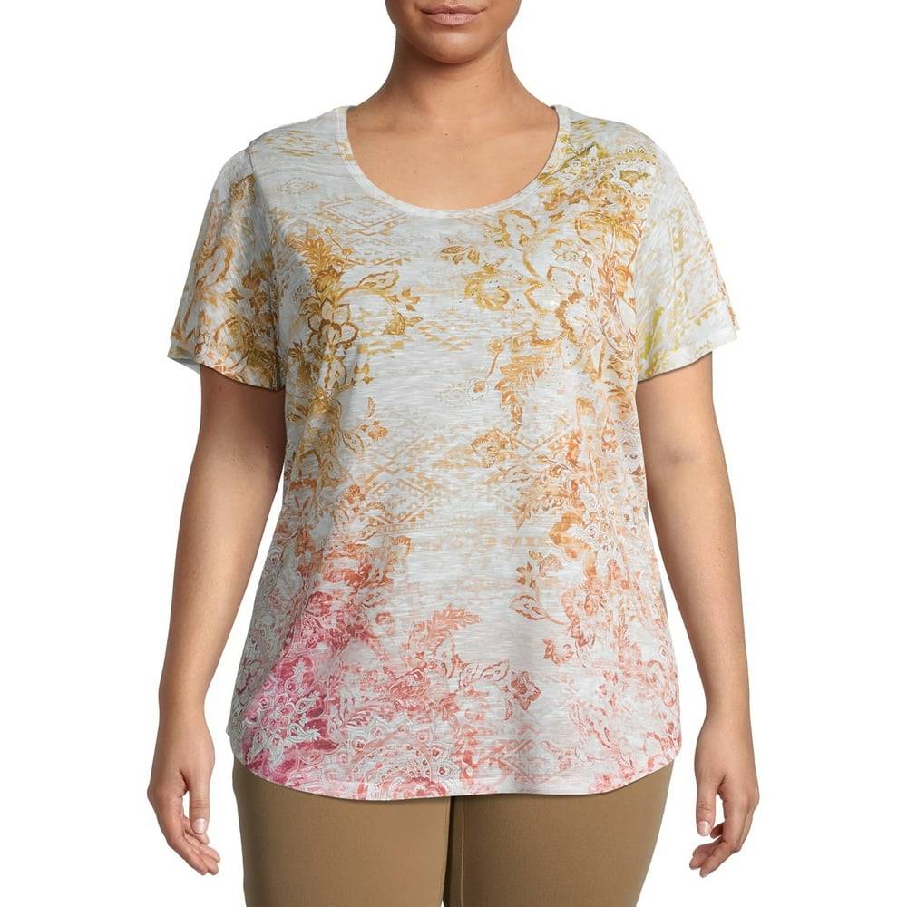 walmart plus size tops women's