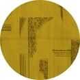 thumbnail image 1 of Ahgly Company Indoor Round Abstract Yellow Modern Area Rugs, 5' Round, 1 of 4