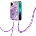 thumbnail image 1 of SaniMore for iPhone 14 Pro 6.1" 2022 Case with Detachable Crossbody Lanyard Shockproof TPU Backplane Marble Pattern Luxury Fashion Anti-drop Slim Lightweight Cover For iPhone 14 Pro, Purple, 1 of 4