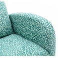 thumbnail image 5 of Polyester Fabric Rocking Chair with Side Pocket Mid-Century Modern Nursery Rocking Armchair Upholstered Tall Back Accent Glider Rocker for Living Room(Leopard Teal), 5 of 8