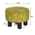 thumbnail image 5 of Homebeez Round Fabric Padded Ottoman Small Foot Stool Foot Rest,Upholstered Step Stool,Yellow, 5 of 6