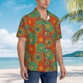 thumbnail image 2 of Wukai Abstract Pattern Men's Hawaiian Shirt Short Sleeve Casual Button Down Summer Beach Aloha Shirt Tropical Print Holiday Party, 2 of 8