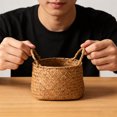thumbnail image 4 of Homoyoyo Cesta De Almacenamiento Tejida Marrón Para Organización Y, 4 of 6