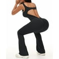 thumbnail image 4 of Vine Women Jumpsuits Sleeveless One Piece Sexy Flare Yoga Workout V Back Scrunch Butt Stretch Jumpsuit,Bell Bottoms Flare Jumpsuits Butt Lifter Bodysuit Jumpsuits for Women, 4 of 7