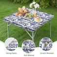 thumbnail image 4 of Blue Football Words Pattern Square Fitted Tablecloth with Elastic Edge,Square Table Cover,Washable Elastic Table Cover for Home Kitchen Party Decor 36"x36", 4 of 6