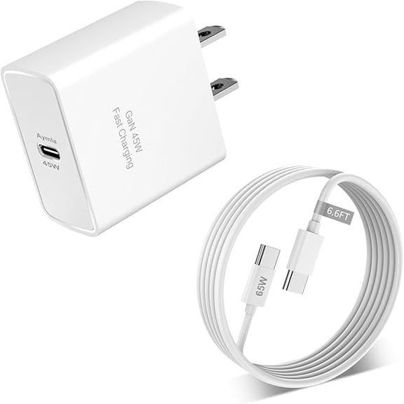 45W USB C Fast GaN Charger for Google Pixel 10 Pro Fold/9 Pro XL/8 Pro/8/8a/7 Pro/7a/6/5/4 XL, 45 Watt Type C Adapter PD 3.0/PPS Wall Plug Charging Rapidly Block with 6.6 FT C to C Cable（White）