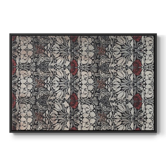 Vintage Abstract Print-XXII Framed in Black Wood Gallery Wrapped Canvas 17 in. x 25 in.