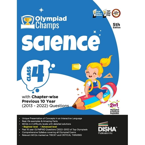 Olympiad Champs Science Class 4 with Chapter-wise Previous 10 Year (2013 - 2022) Questions 5th Edition Complete Prep Gui, (Paperback)