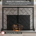 thumbnail image 7 of CZMJY Elegant 2-Panel Handcrafted Wrought Iron Decorative Mesh Geometric Fireplace Screen with Magnetic Doors for Fire Spark Protection – 44x33in Artisan Design,, 7 of 7