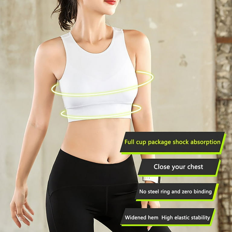 2PC Sports Bras For Women High Support Large Bust Women's Longline Sports  Bra High Impact Yoga Tops Built In Bra Crop Top Sports Bra Wireless