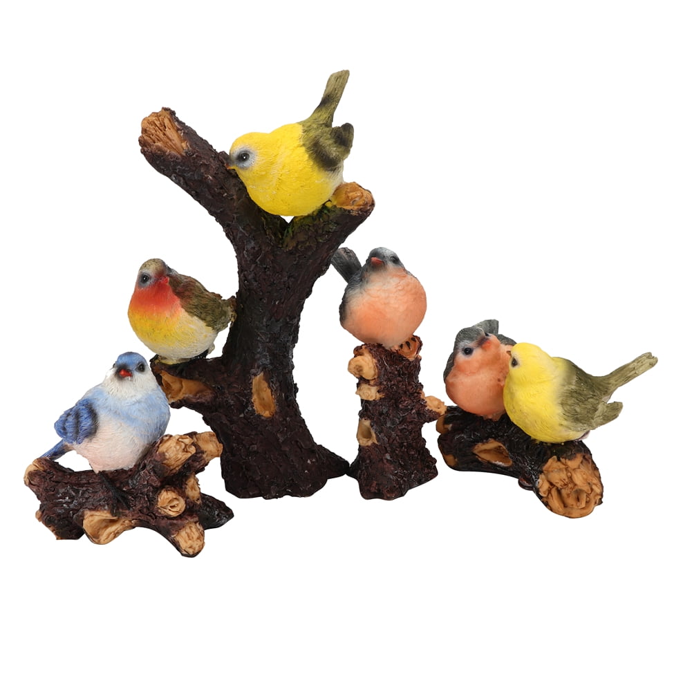 LHCER Garden Decor,Resin Bird Decor,4pcs/set Lawn Garden Courtyard