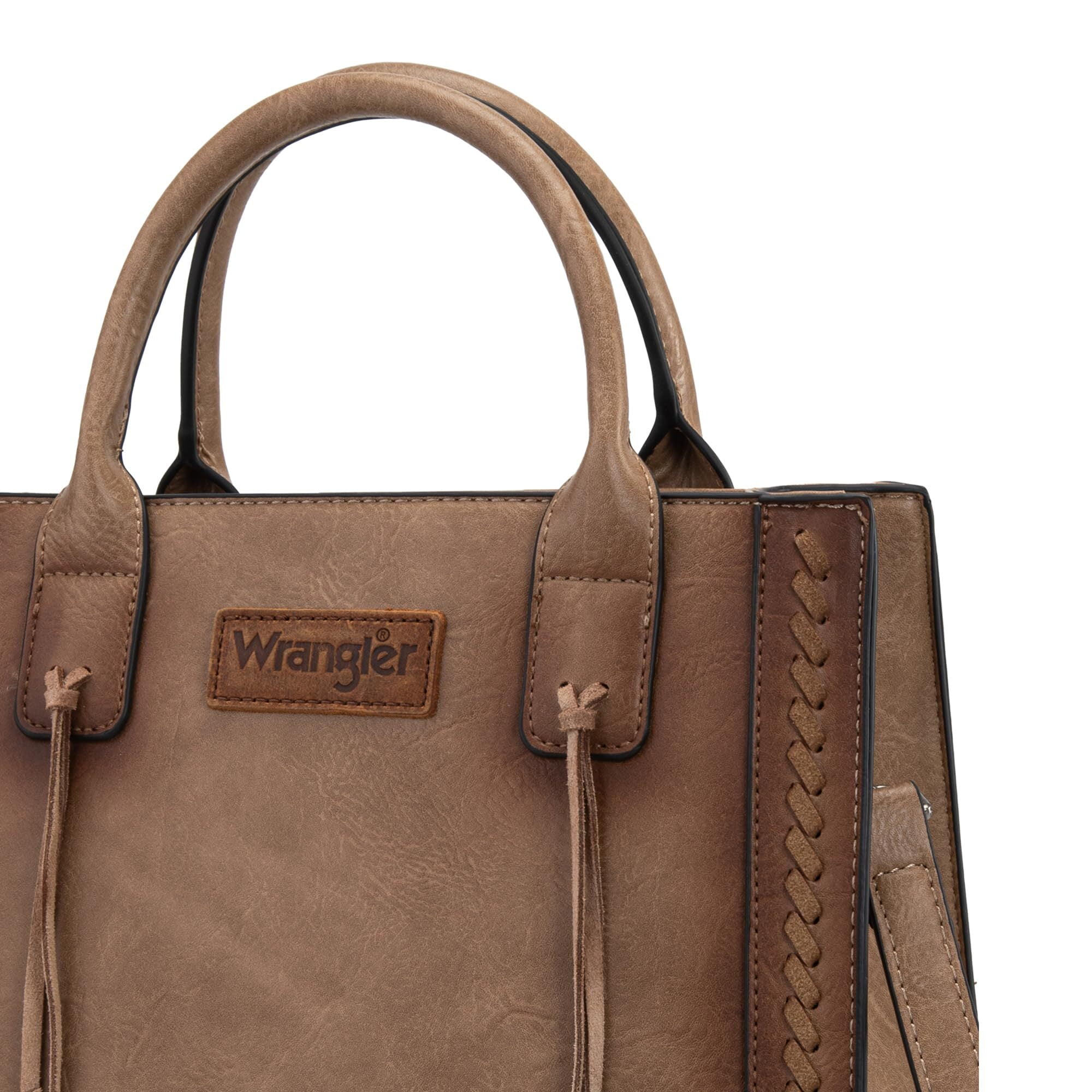 Wrangler Tote Bag for Women Western Cowhide Purse and Wallet Set, Khaki
