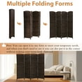 thumbnail image 4 of CL.HPAHKL 4 Panel Room Divider, 6 ft Tall Folding Privacy Screen Indoor Room Separators Divider Wall with Double Hinged Panels Portable Partition Wall Divider for Home Office Bedroom, Brown, 4 of 7