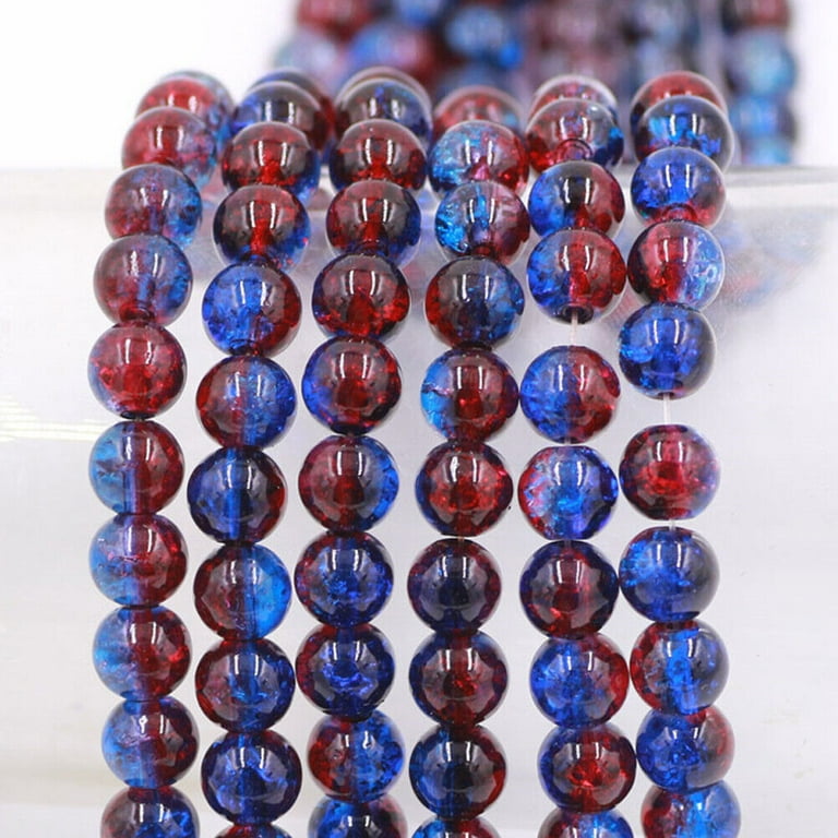 Crackle Glass Beads 8mm Beads for Jewelry Making Round CLEAR Spacer 100 pcs