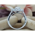 thumbnail image 3 of 1 1/5 ct.t.w Center 6MM Cushion Cut Lab Created Moissanite Diamond Floral Halo Engagement Ring In 14K White Gold Over Sterling Silver (G-H Color, VVS1 Clarity, 1.40 Cttw)-10, 3 of 8