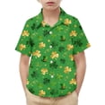 thumbnail image 4 of hengsof Fashionable Short Sleeve Button Down Jacket Collar for Boys Girls Lightweight Soft Children's Shirt Jacket Casual School Uniform Shirt with Pockets, 4 of 4