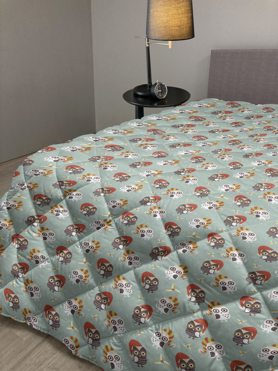 thumbnail image 2 of Christmas Down Alternative Comforter, Holiday Pendants with Colorful Dots and Balls Reindeer Santa Elf and Fir Tree, Microfiber Quilt for All Season, 5 Sizes, Multicolor, by Ambesonne, 2 of 3