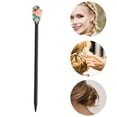 thumbnail image 3 of Unique Bargains 1 Pc Hair Chopstick Classic Rose Hair Hairpin Black Blue Pink, 3 of 5