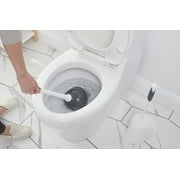 Clorox Toilet Plunger and Bowl Brush Combo Set with Caddy, White