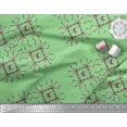 thumbnail image 2 of Soimoi Green Cotton Poplin Fabric Floral Wreath Geometric Printed Fabric 1 Yard 42 Inch Wide, 2 of 3