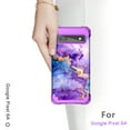 thumbnail image 6 of Casetego for Google Pixel 6A Case (2022),Marble Heavy Duty Shockproof Protection Hard Plastic+Silicone Rubber Hybrid 3 in 1 Drop Protective Cover,Purple Marble, 6 of 8