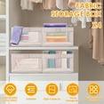 thumbnail image 5 of 4Pcs Closet Storage Bins 15.7×10.6×6.7 Inch Clothing Bin with Clear Window Foldable Closet Organization Cotton Linen Wardrobe Storage Box Storage Organizer, 5 of 11