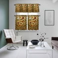 thumbnail image 5 of Floral Bees Kitchen Curtains Valances and Tiers Set of 3 Retro Yellow Red Flowers Leaf Bees Yellow Glass Tier Curtains and Valance with Rod Pocket for Small Windows, 27.5"x24", 5 of 9