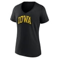 thumbnail image 2 of Women's Fanatics Branded Black Iowa Hawkeyes Basic Arch V-Neck T-Shirt, 2 of 3