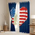 thumbnail image 3 of Manfei American Flag Heart Kitchen Curtains, Retro US Flag Black Out Curtains Pack of 2 (42x63 Each), Red White Blue, 3 of 6