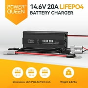 Power Queen LiFePO4 12V 100Ah Lithium Battery Deep Cycle 1280Wh with 14.6V 20A Charger