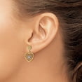 thumbnail image 4 of Primal Gold 10 Karat Yellow Gold with Rhodium-plated Heart Beaded Filigree Dangle Earrings, 4 of 4