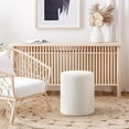 thumbnail image 2 of Get Style Ensemble Pouf Rond en Bouclé Paulo avec Siège Rembourré Confortable (Blanc), 2 of 5