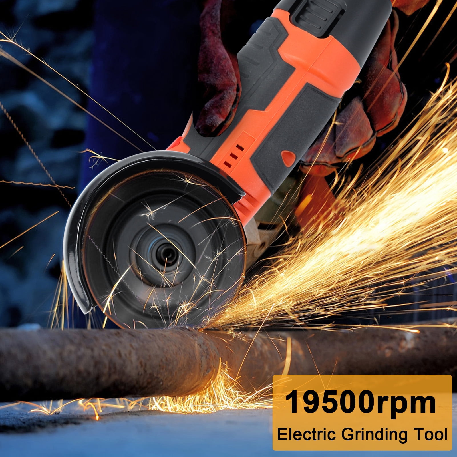 Cordless Mini Angle Grinder Kit, 12V 19500RPM Handheld Grinding Tool with 2 Batteries & Discs, Electric Metal Wood Cutter