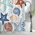 thumbnail image 2 of Ocean Teal Starfish Fabric Shower Curtain Marine Life Coastal Washable Shower Curtains for Bathroom, Waterproof Bath Curtain with Hooks Home Decor 36x72in, 2 of 8