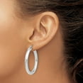 thumbnail image 3 of 14K White Gold Polished Lightweight Hoop Earrings - 37mm, 3 of 6