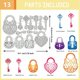 thumbnail image 3 of Kit de 13 troqueles metálicos con forma de corazón y llave para hacer tarjetas, repujado y troquelado de papel. Incluye plantillas, bolsillos de almacenamiento y demás accesorios., 3 of 9