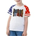 thumbnail image 2 of GERsome Toddler Boys Girls 4th of July Patriotic T-Shirts Kids American Flag Short Sleeve Crewneck Tops USA Flag Stars Stripes Graphic Tee, 3-4 Years, 2 of 4