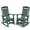 Dark Green, variant on Patio Slat Rocking Chair Set of 2, HDPE Plastic Weather Resistant Porch Rocker,Black