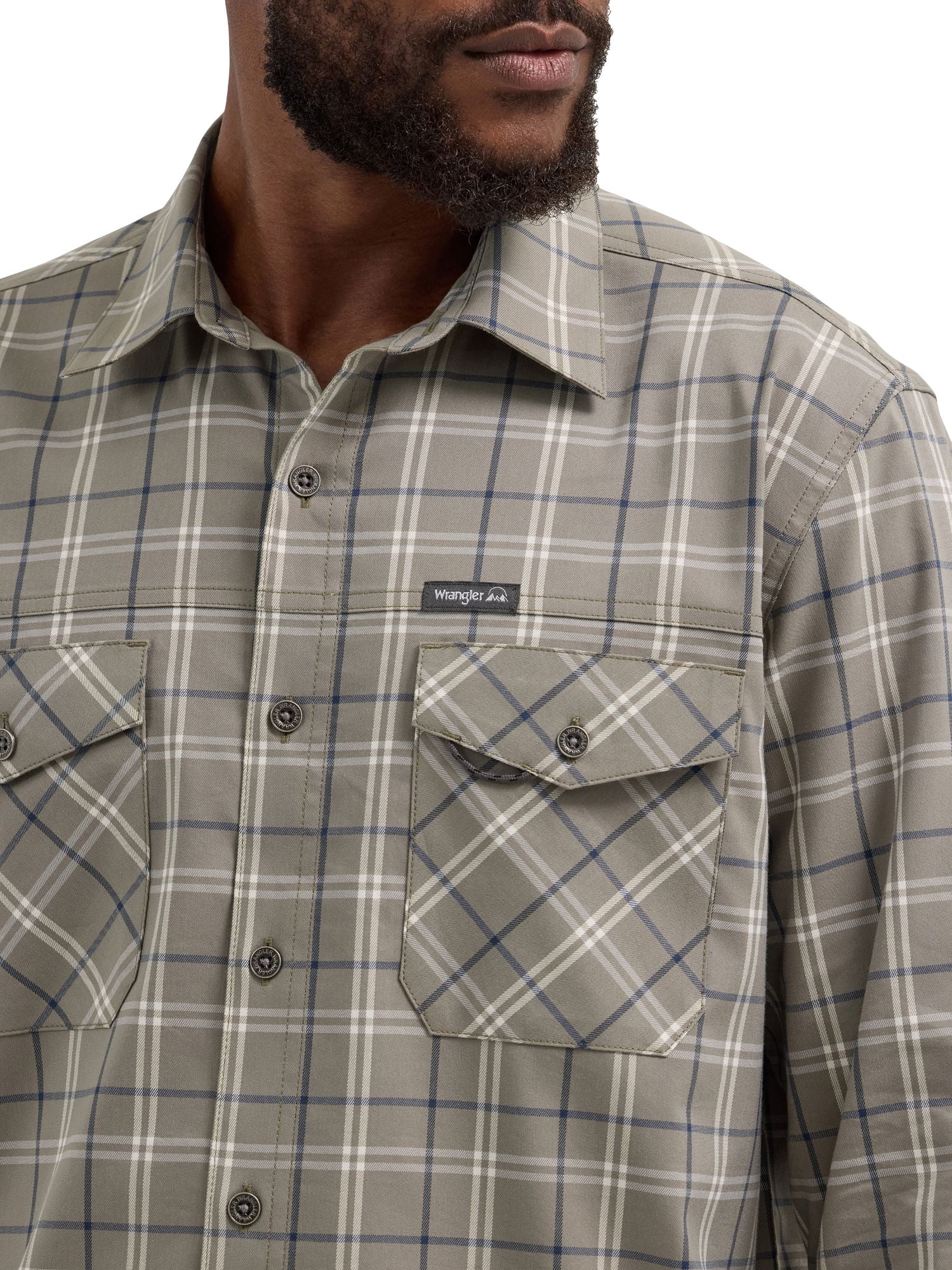 Wrangler® Men's Outdoor Long Sleeve Shirt with UPF 30+ Protection, Sizes S-5XL
