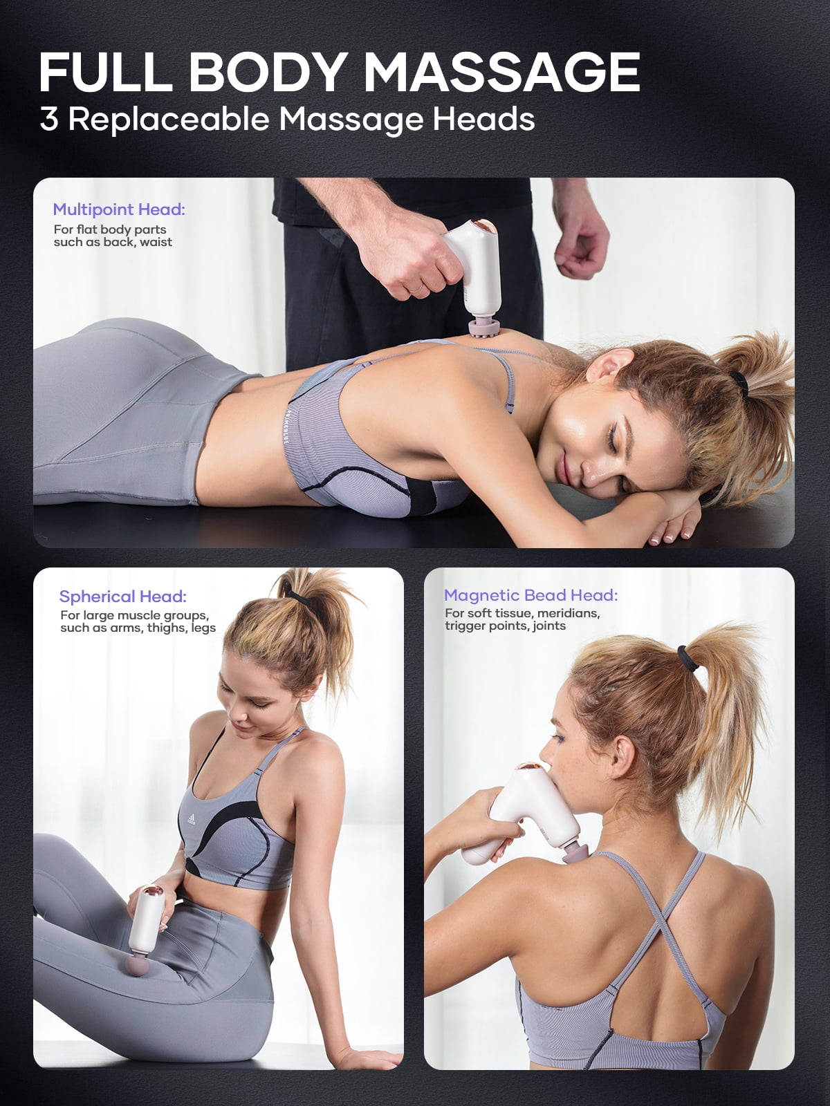 Breo No.7 Massage Gun with Heat Relax Deep Tissue Portable  Percussion Massager Muscle Pain Relief