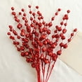 thumbnail image 3 of Red Glitter Beaded Branch Picks with Sparkling Sequin Coating, 15.7 Inches, for Christmas Tree and Floral Arrangements, Holiday Decoration Set, 3 of 6