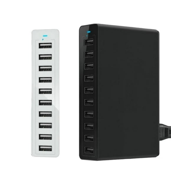 Chargeur USB 60W à 10 Ports pour Station de Charge, Station d'Accueil, Chargeur USB Multiple, Charge de Bureau pour Téléphone Mobile, Facile à Utiliser