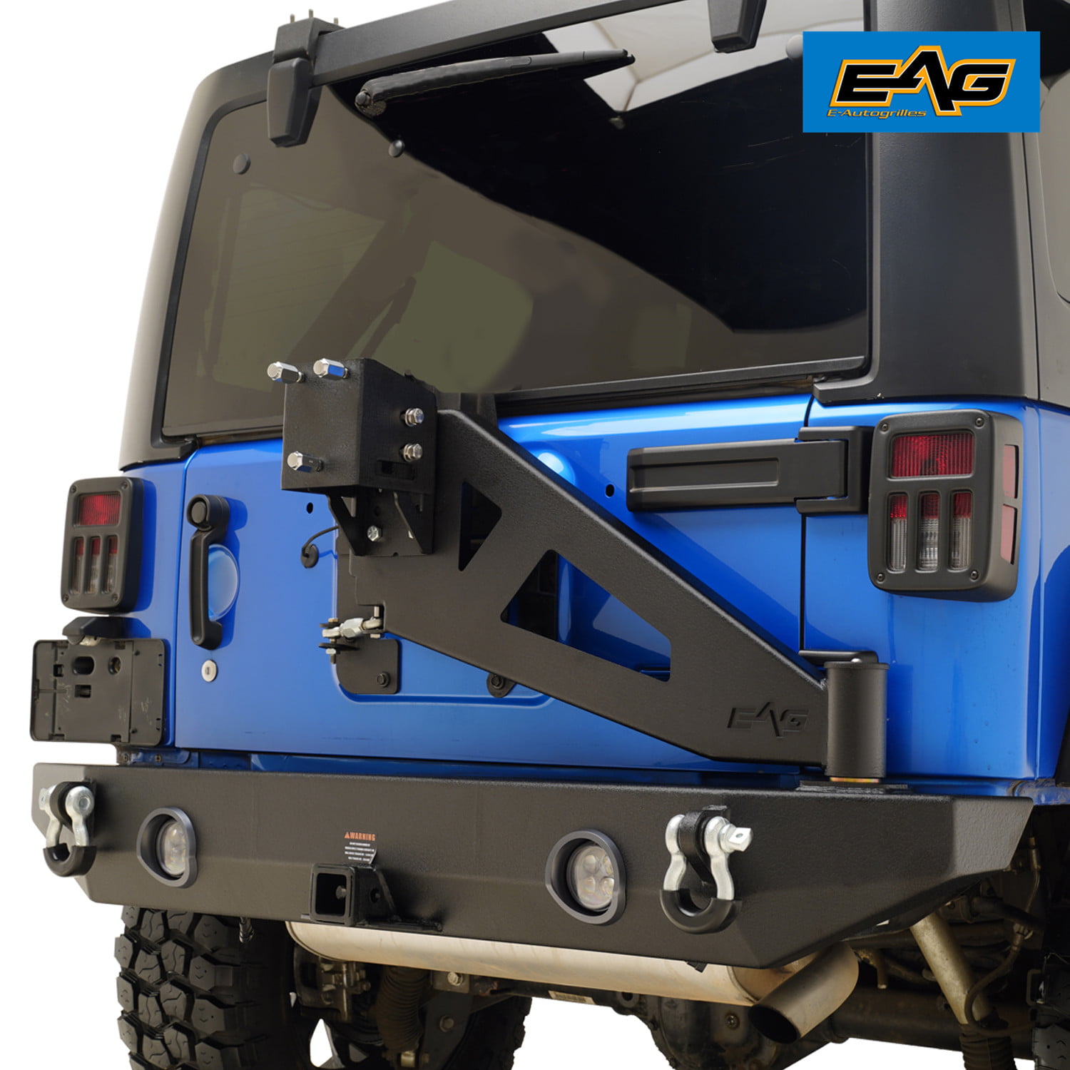 EAG Rear LED Bumper with Tire Carrier W/ Linkage Fit for 07-18 Wrangler JK  